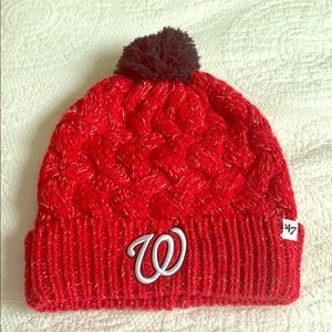 NEW Silver/Red Nationals Winter Hat